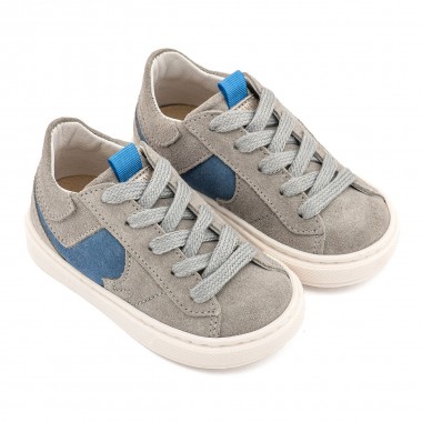 Δίχρωμο Sneaker Δετό EXC8002 Γκρι Μπλε Ρουά
