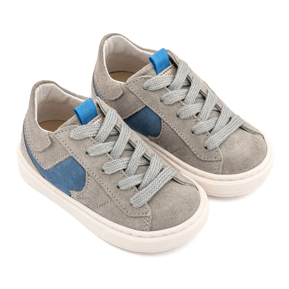 Δίχρωμο Sneaker Δετό EXC8002 Γκρι Μπλε Ρουά
