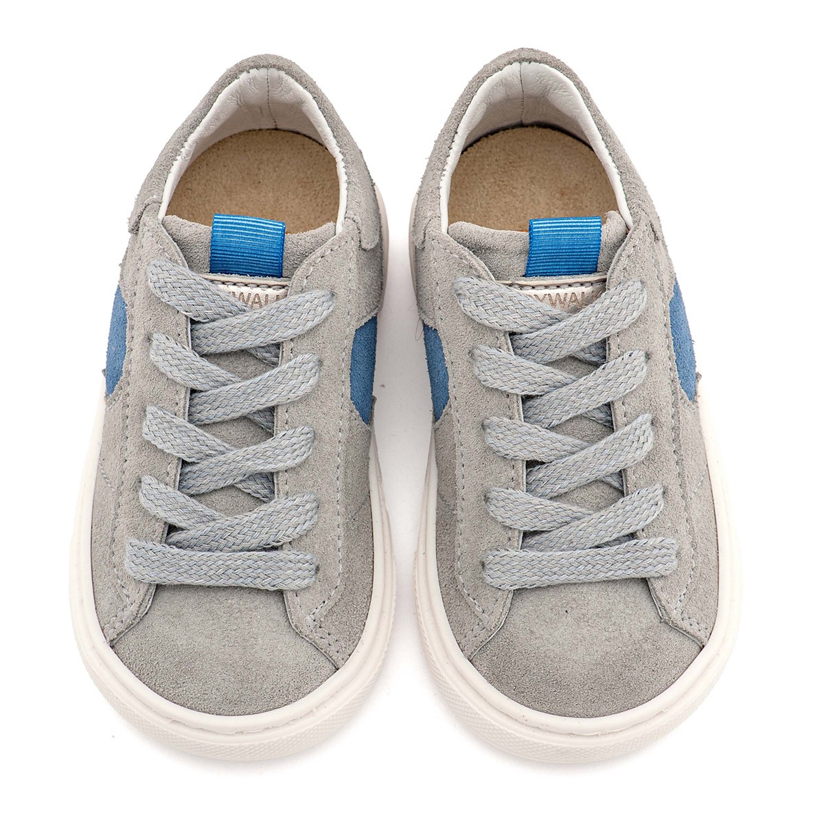 Δίχρωμο Sneaker Δετό EXC8002 Γκρι Μπλε Ρουά