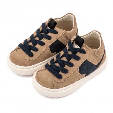 Δίχρωμο Sneaker Δετό EXC8002 Μπεζ Μπλε