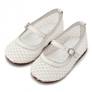 Γοβάκι Μονή Μπαρέτα με Δίχτυ BW4881 Λευκό