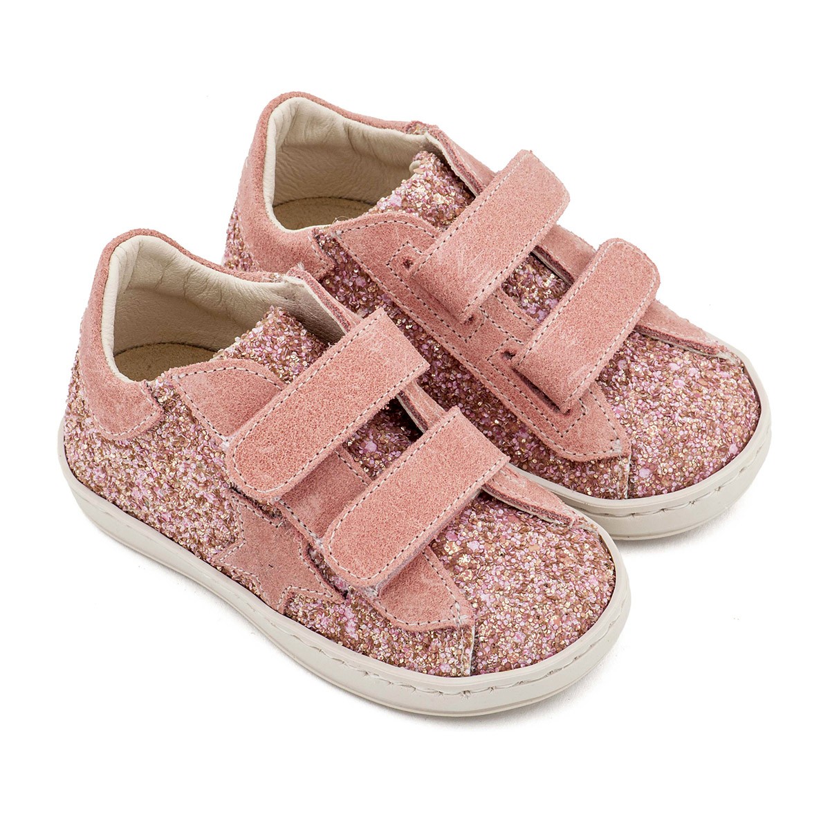 Sneaker Διπλό Χρατς με Αστέρι στο Πλάι EXC5904 Ροζ Αντικέ