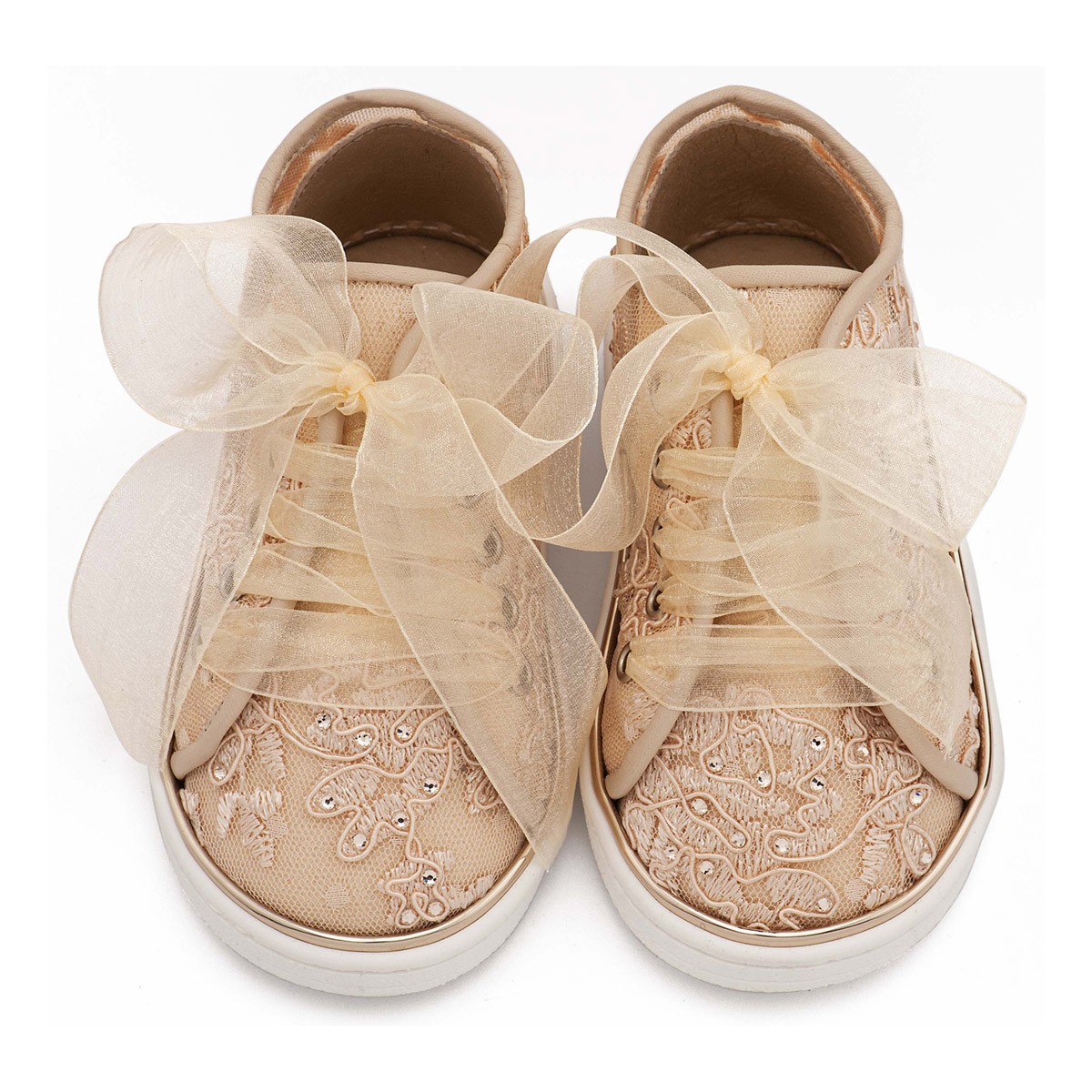 Sneaker απο Ύφασμα Φιλντιρέ Λουλούδια LU6129 Μπεζ