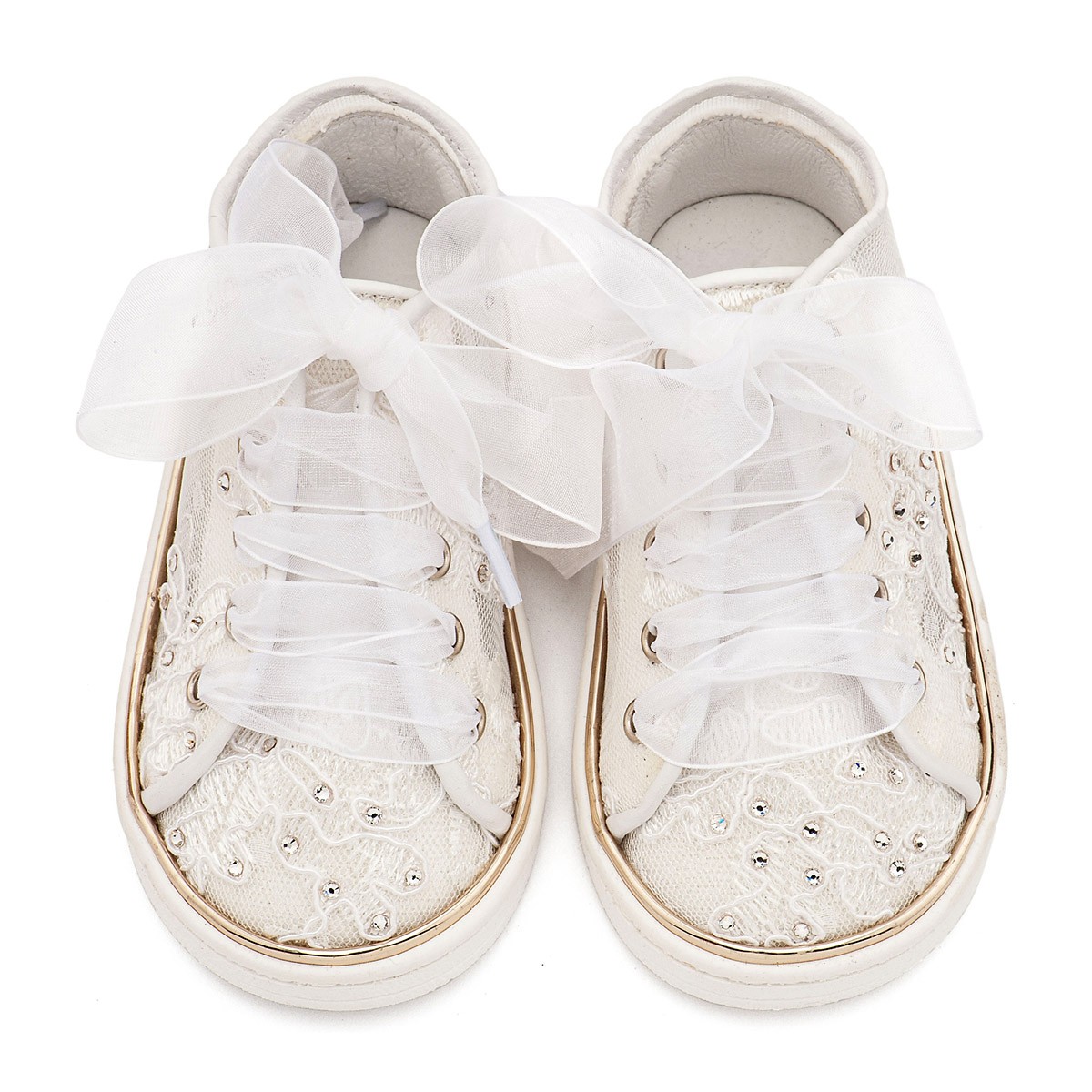 Sneaker απο Ύφασμα Φιλντιρέ Λουλούδια LU6129 Λευκό