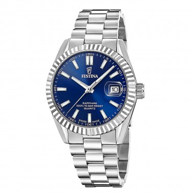 Festina Swiss Made Classic Ρολόι Μπαταρίας με Μεταλλικό Μπρασελέ Κωδ: F20084/B