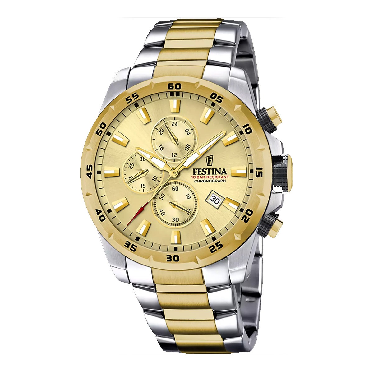 Festina Chrono Sport Ρολόι Χρονογράφος με Δίχρωμο Μπρασελέ Κωδ: F20562/1
