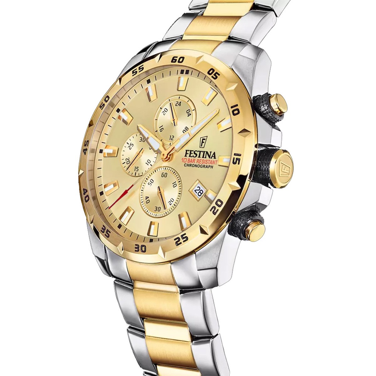 Festina Chrono Sport Ρολόι Χρονογράφος με Δίχρωμο Μπρασελέ Κωδ: F20562/1