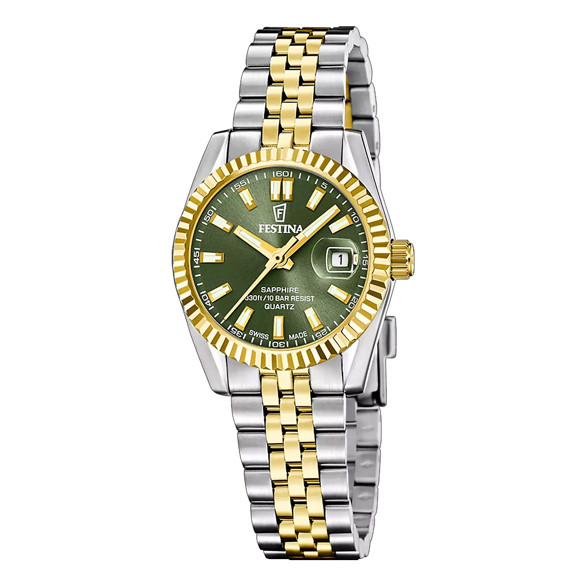 Festina Swiss Made Classic Ρολόι Μπαταρίας με Δίχρωμο Μπρασελέ F20088/4