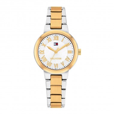 Tommy Hilfiger Becca Ρολόι Μπαταρίας με Δίχρωμο Μπασελέ Κωδ: 1782903