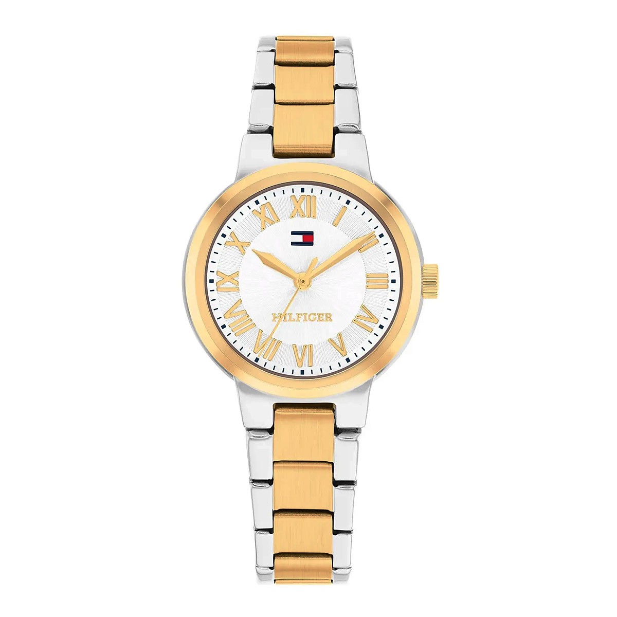 Tommy Hilfiger Becca Ρολόι Μπαταρίας με Δίχρωμο Μπασελέ Κωδ: 1782903
