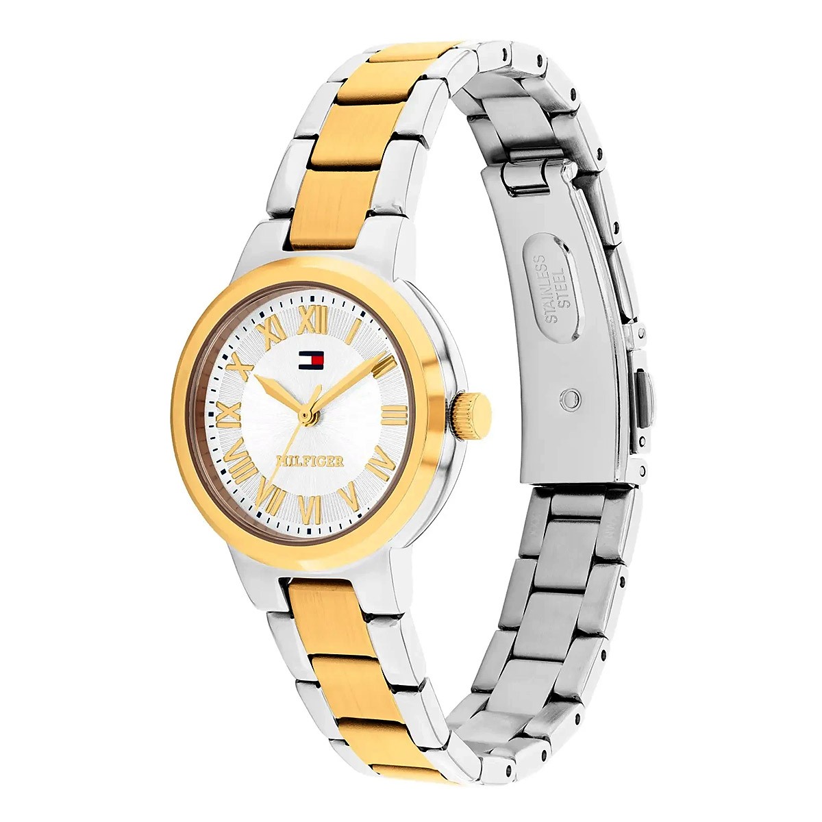 Tommy Hilfiger Becca Ρολόι Μπαταρίας με Δίχρωμο Μπασελέ Κωδ: 1782903