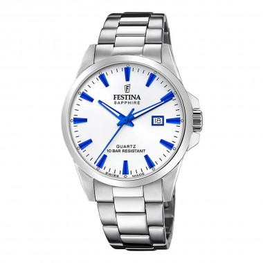 Festina Swiss Made Ρολόι Μπαταρίας με Μεταλλικό Μπρασελέ Κωδ: F20024/5