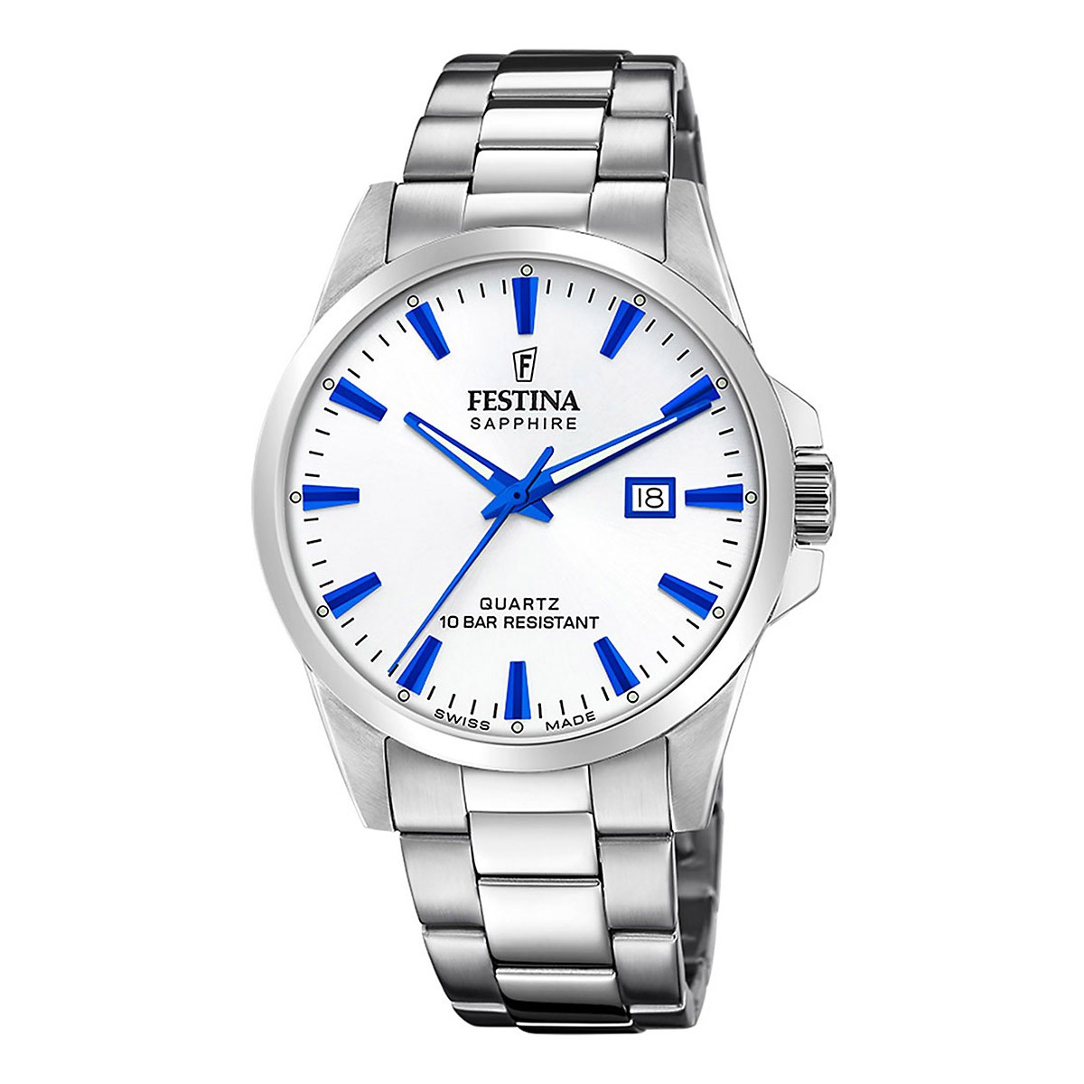 Festina Swiss Made Ρολόι Μπαταρίας με Μεταλλικό Μπρασελέ Κωδ: F20024/5