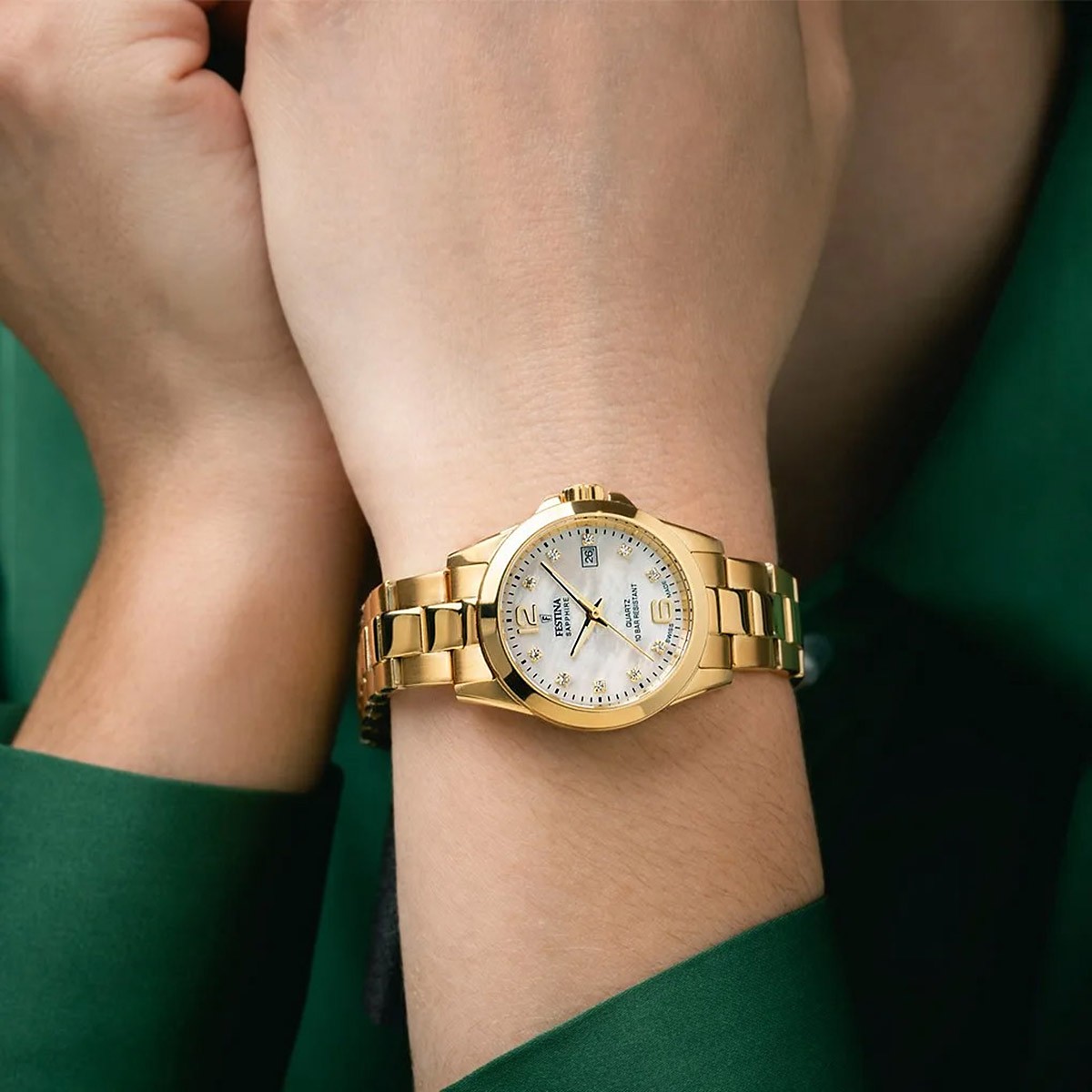 Festina Swiss Made Classic Ρολόι Μπαταρίας με Μεταλλικό Μπρασελέ F20050/1