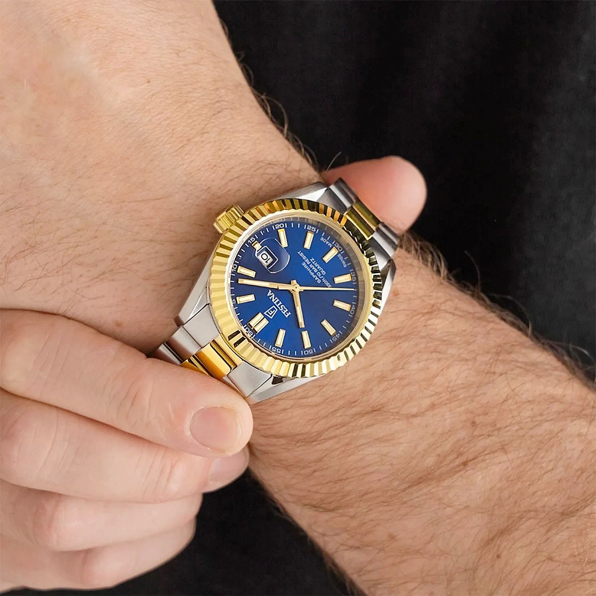 Festina Swiss Made Classic Ρολόι Μπαταρίας με Δίχρωμο Μπρασελέ Κωδ: F20085/B